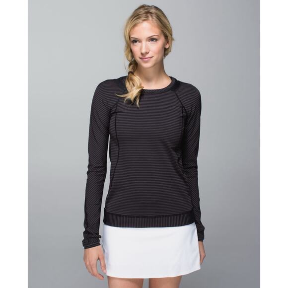 Lululemon Run For Gold Long Sleeve Top In Black Size 4 - Picture 1 of 14
